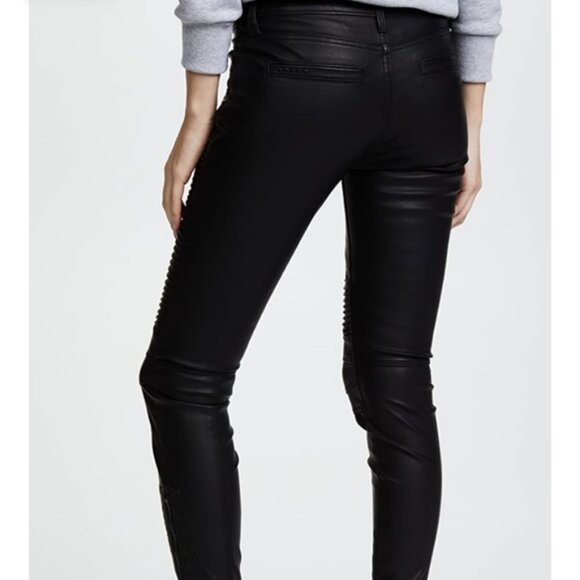 NEW BLANK NYC VEGAN LEATHER MOTO JEANS IN DADDY SODA - Picture 5 of 10